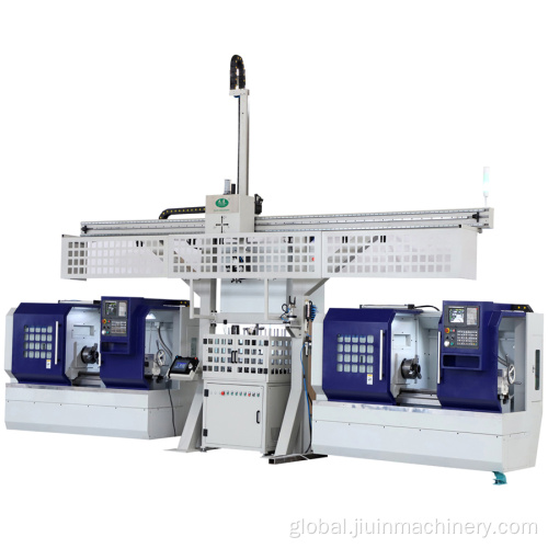 Unmanned Turning Production Gantry Loader With Two CNC Lathes Factory